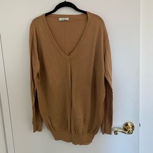 Zara v neck sweater in tan